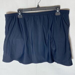 Upstream Black Swim Skirt Bikini Bottom 22W